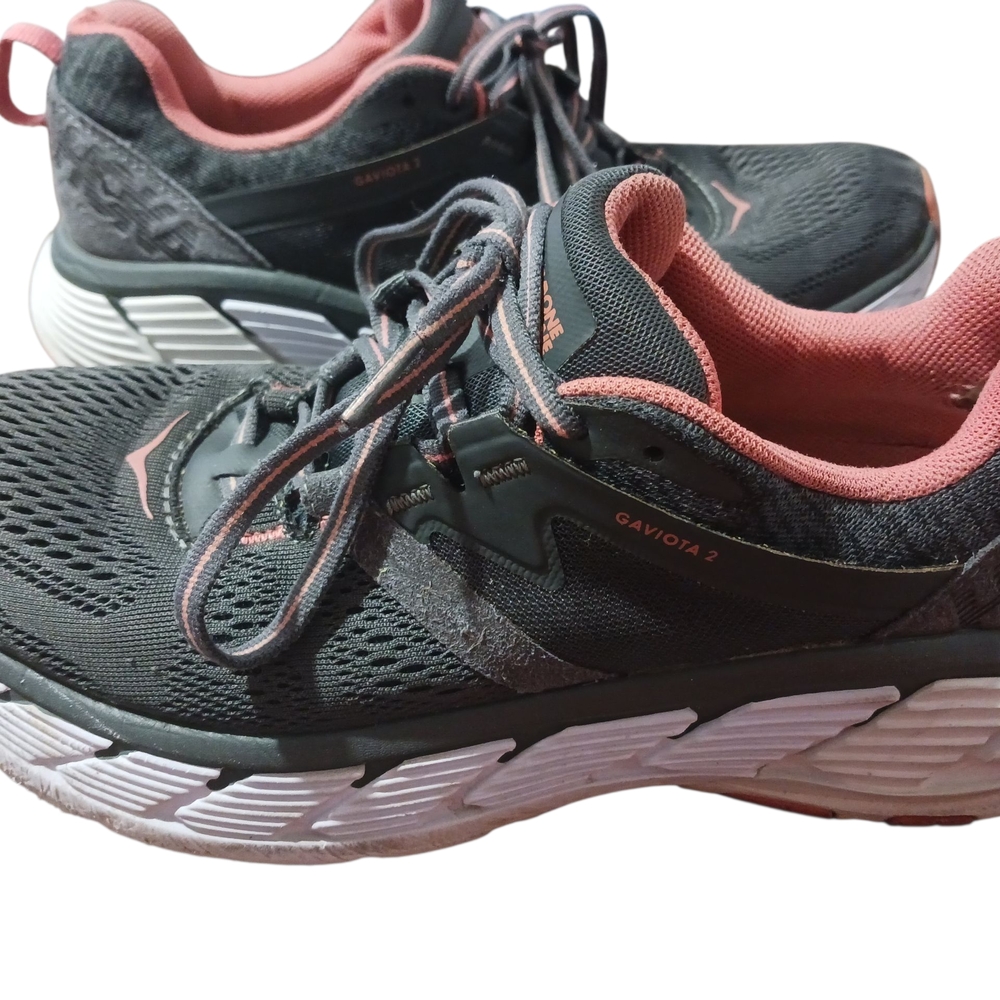 Hoka Women's Charcoal and Coral Athletic Shoes